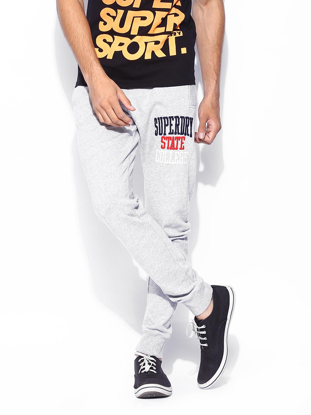 Buy Superdry Men Grey Melange Jogger Lite Track Pants Track