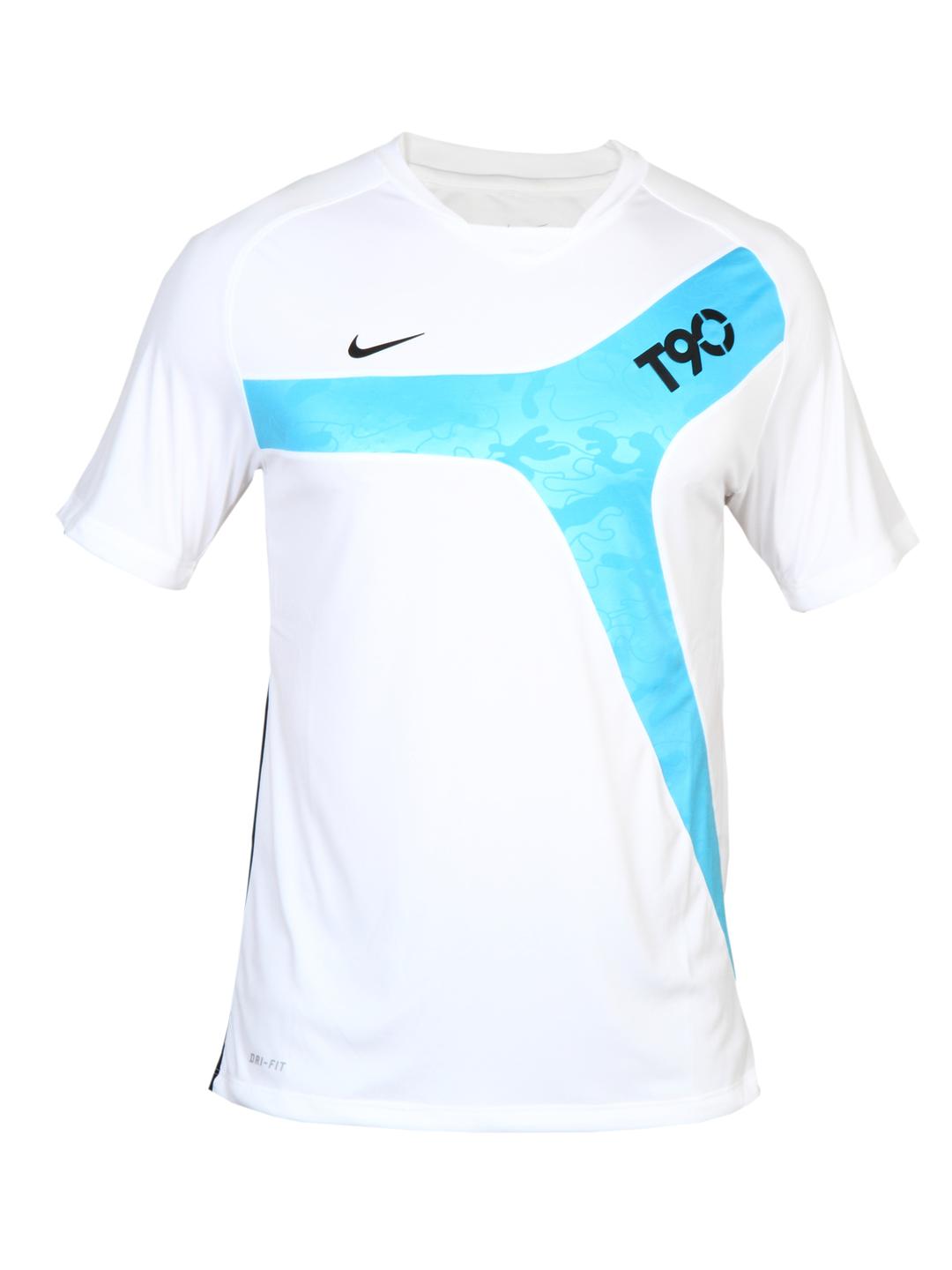 Buy Nike Men's As T90 SS White Blue T-shirt Tshirts for Men 7527