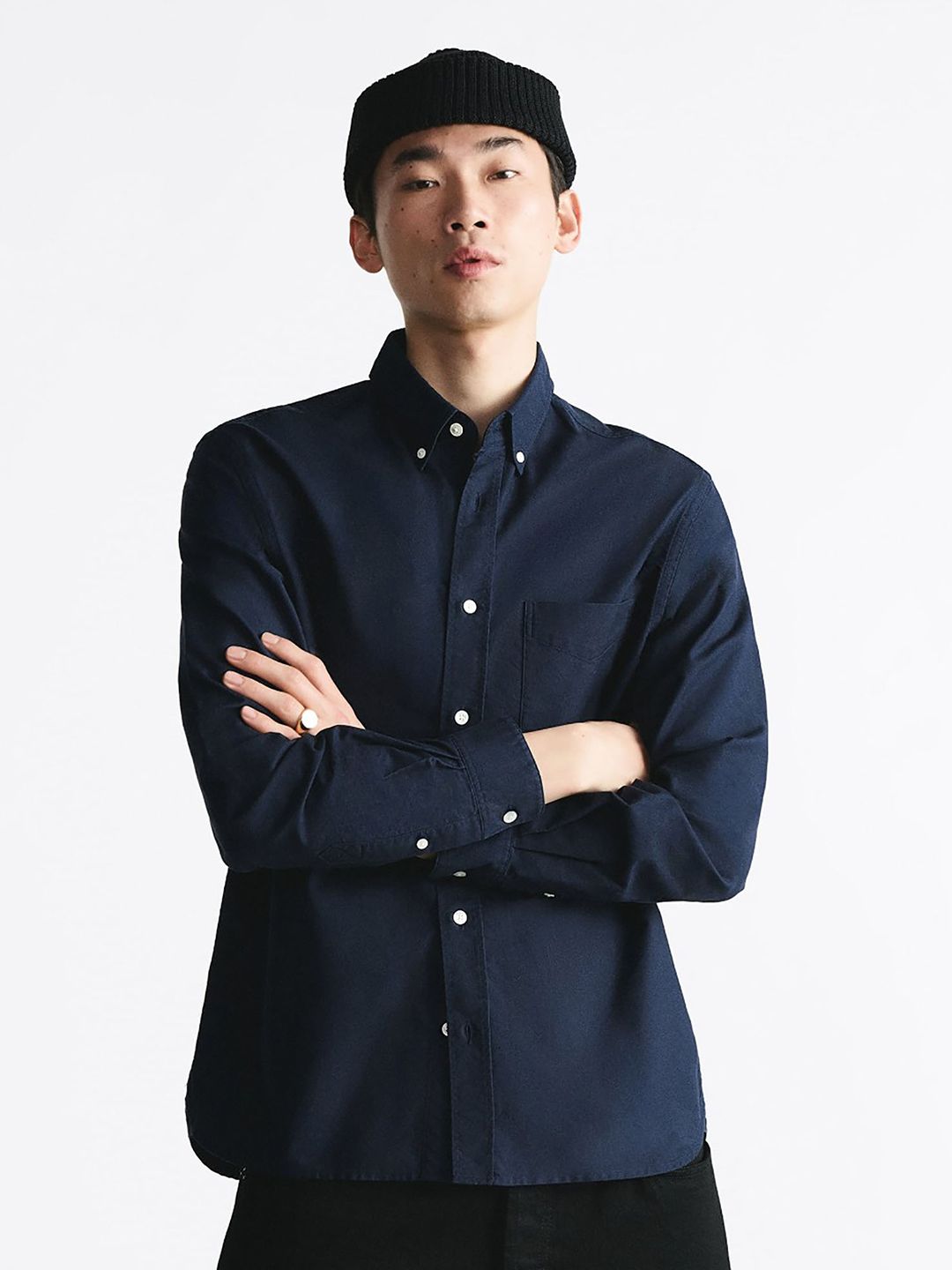 MISCHIEF MONKEY Classic Tailored Fit Button-Down Collar Long Sleeves Cotton Casual Shirt