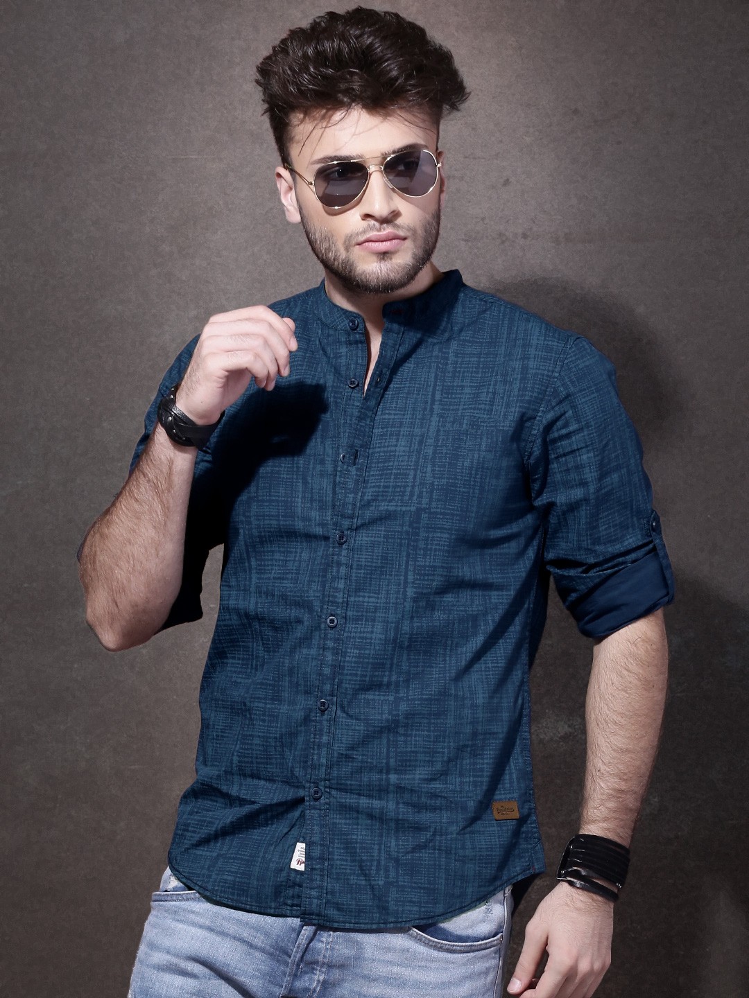 Roadster Men Blue Regular Fit Printed Casual Shirt