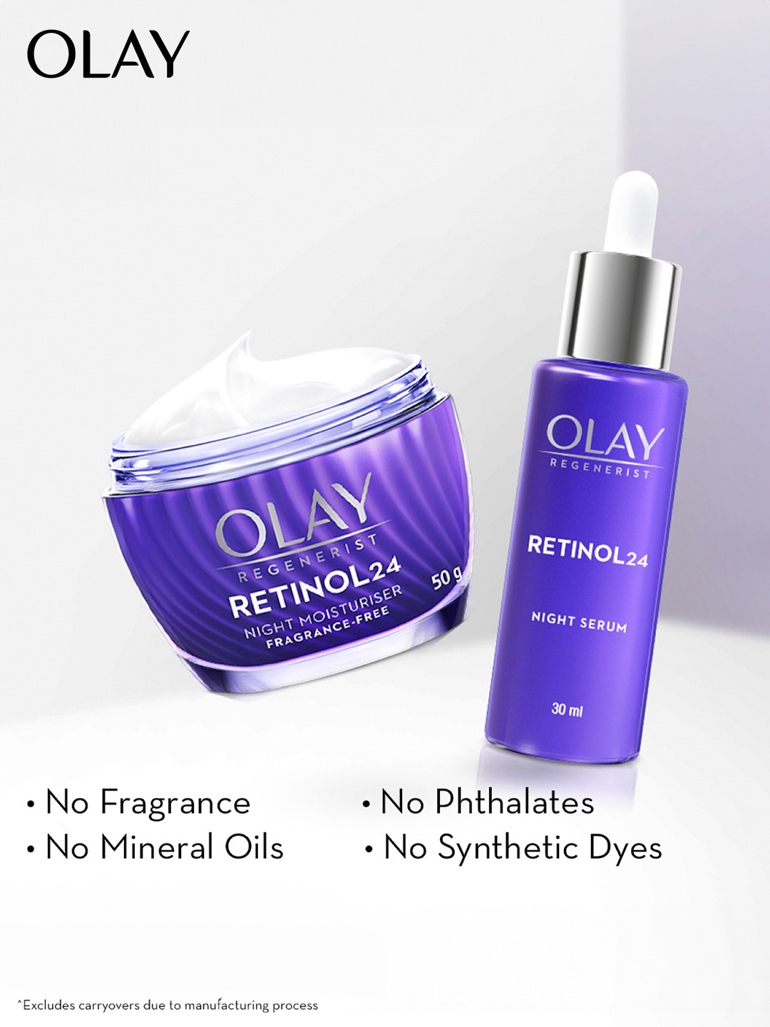 Olay Regenerist Retinol 24 Night Cream – Fragrance Free – 50g