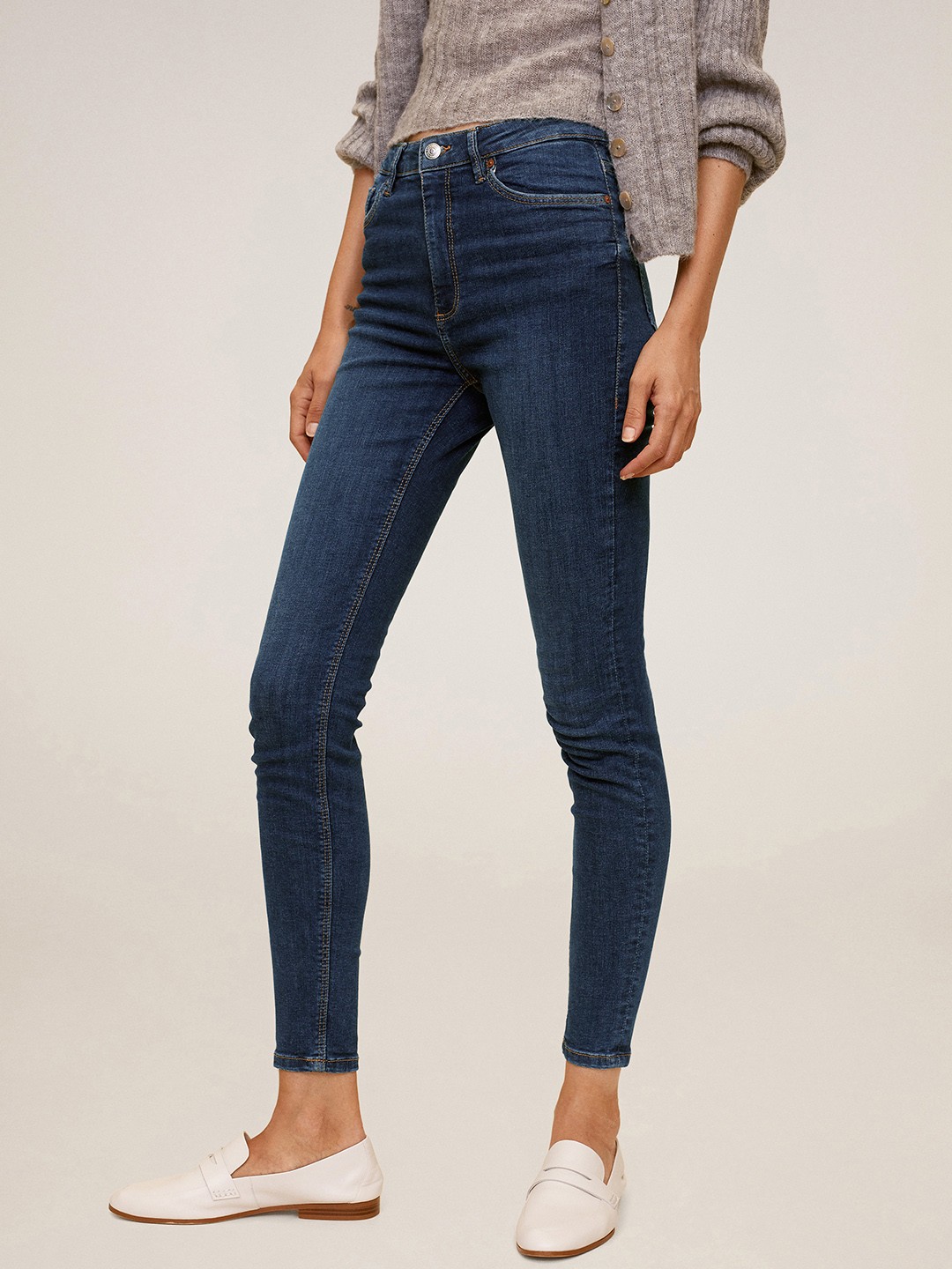 Top Fashion Products For Gen Z Women To Buy Online 2 Mango Women Blue Skinny Fit High-Rise Light Fade Stretchable Jeans