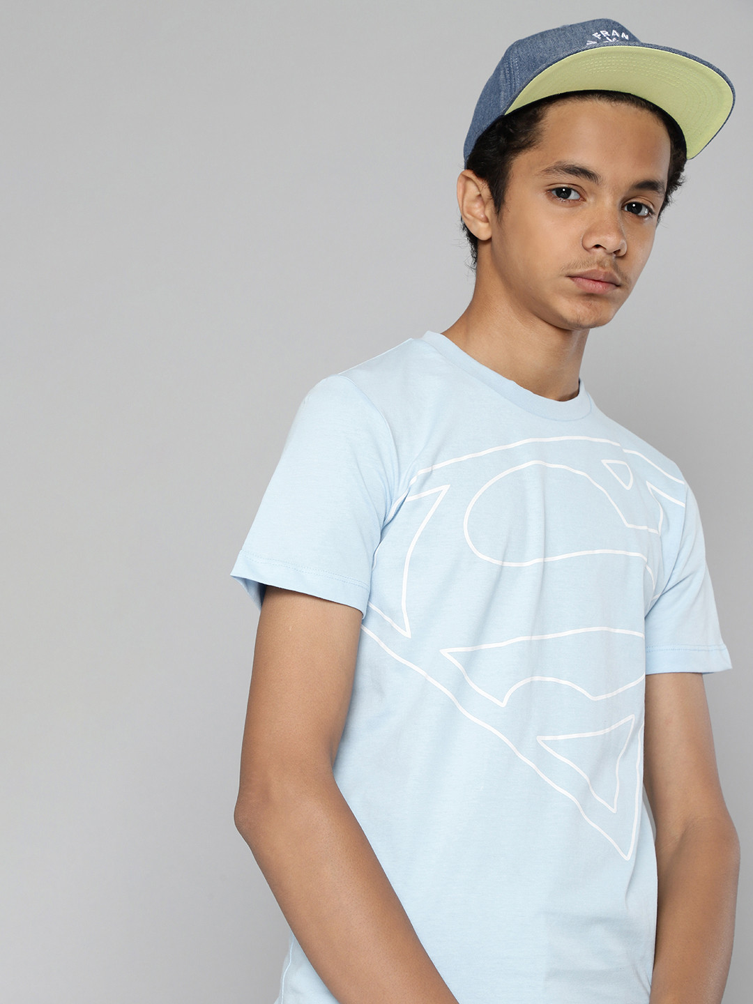 Boys Blue \u0026 White Pure Cotton Printed T 