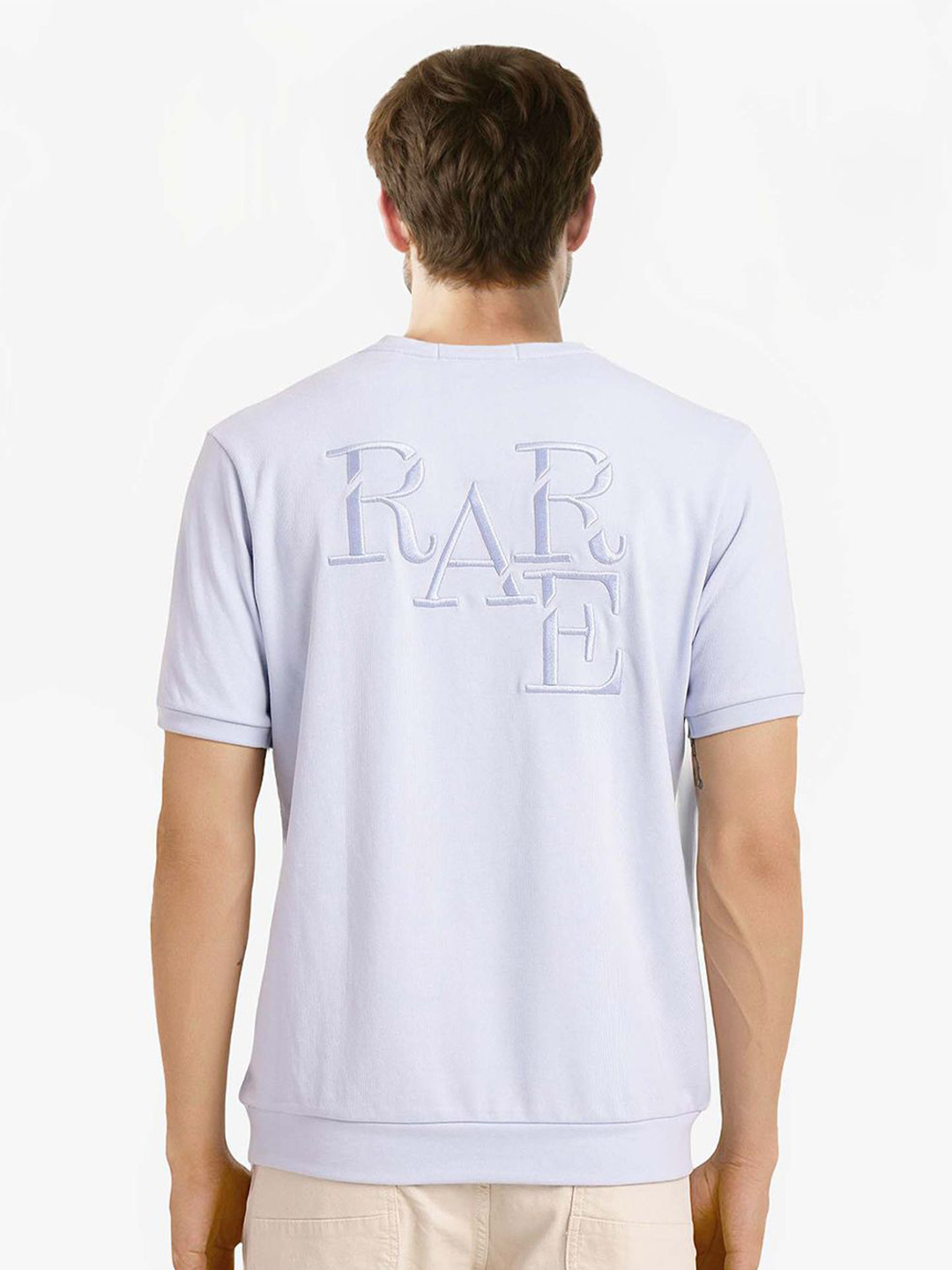 RARE RABBIT Sorp Embroidered Cotton Round Neck Short Sleeves Boxy T-shirt