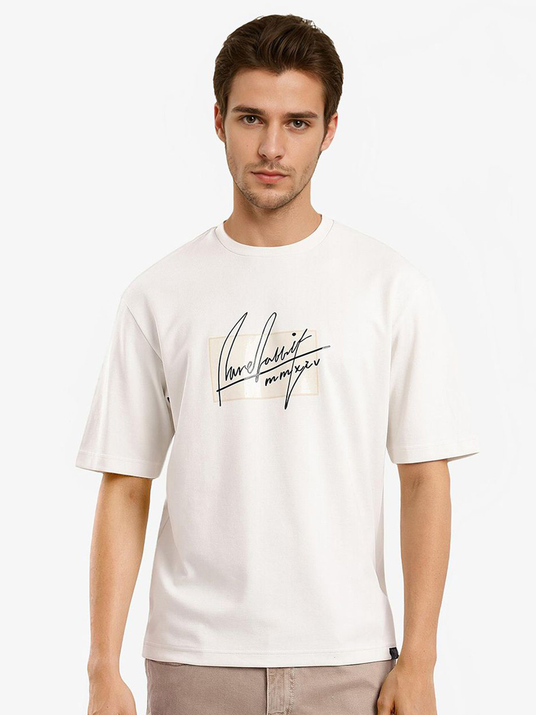 RARE RABBIT Raydo Primary Graphic Cotton Round Neck Short Sleeves Boxy T-shirt