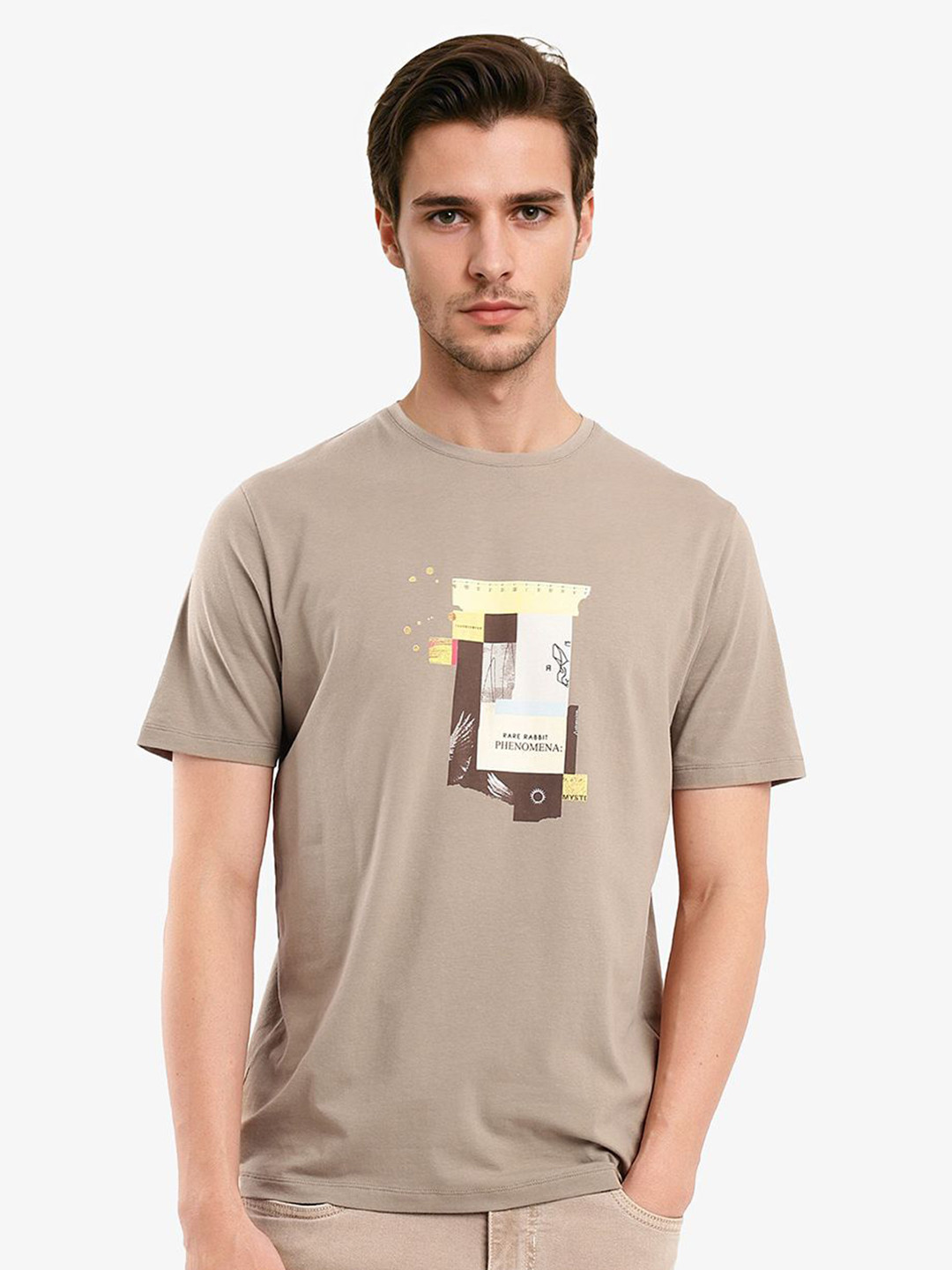RARE RABBIT Jaceb Graphic Cotton Round Neck Short Sleeves T-shirt