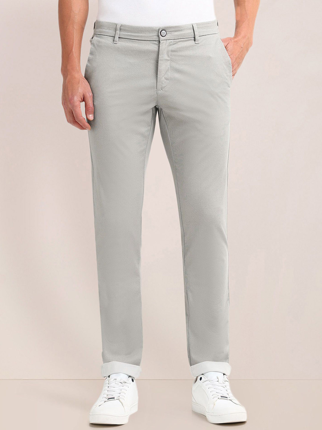 U.S. Polo Assn. Men Solid Urban Slim Slim Fit Chinos Casual Trousers