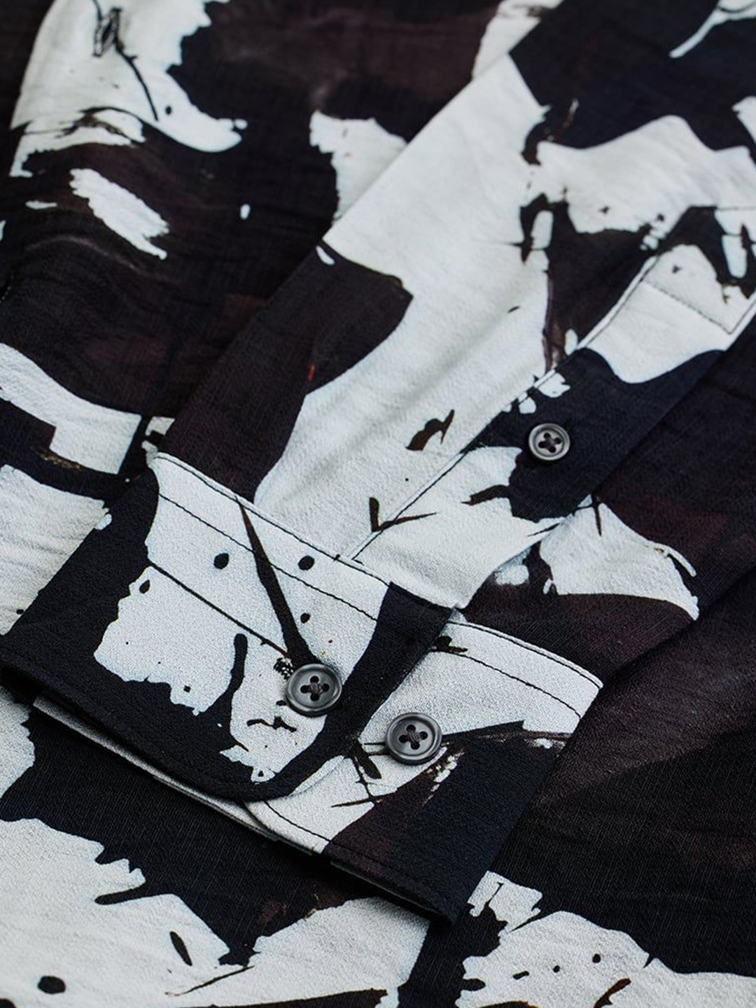 Snitch Abstract Viscose Rayon Long Sleeves Slim Fit Shirt - Image 7
