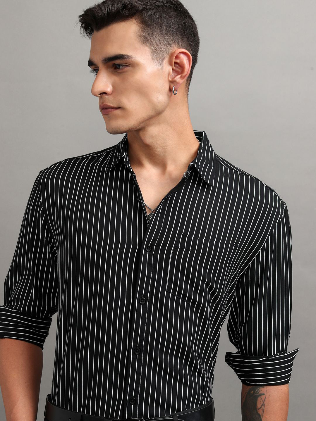 Highlander Men Printed Striped Relaxed Shirt