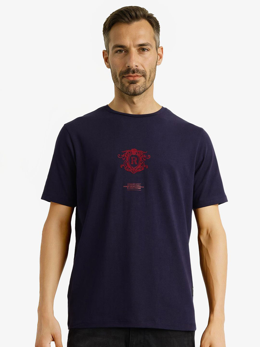 RARE RABBIT Men Graphic Printed Round Neck T-shirt