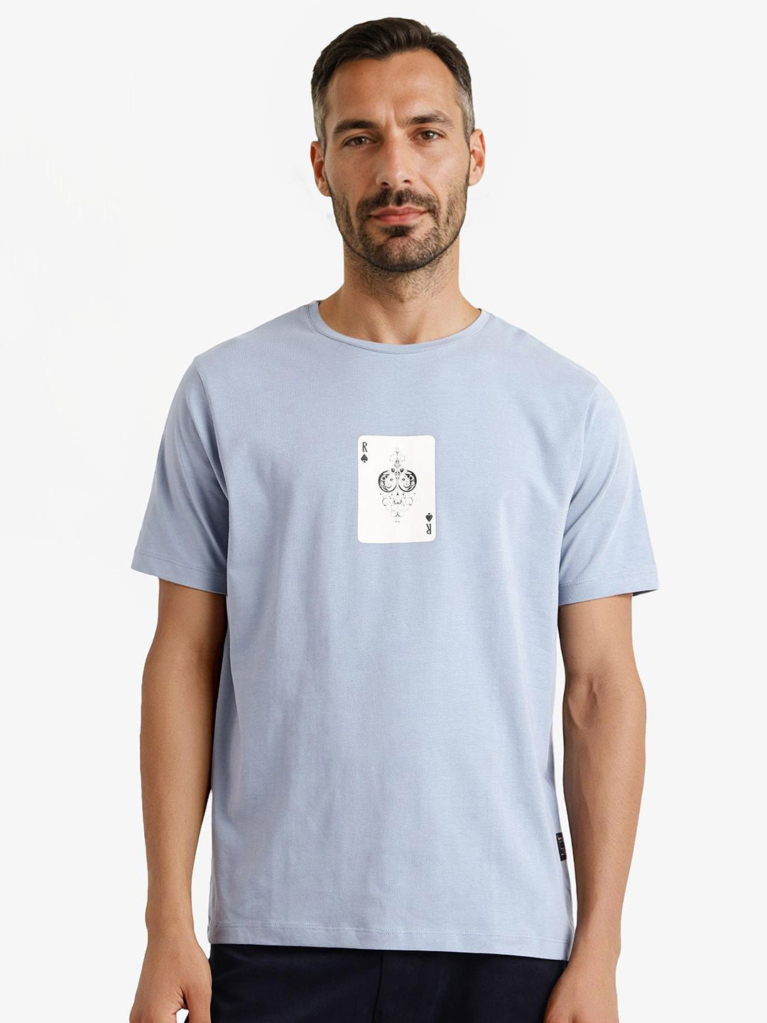 RARE RABBIT Men Graphic Printed Round Neck T-shirt