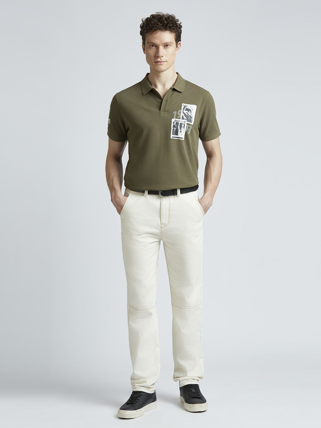 Pepe Jeans Men Graphic Printed Polo Collar Pure Cotton T-shirt