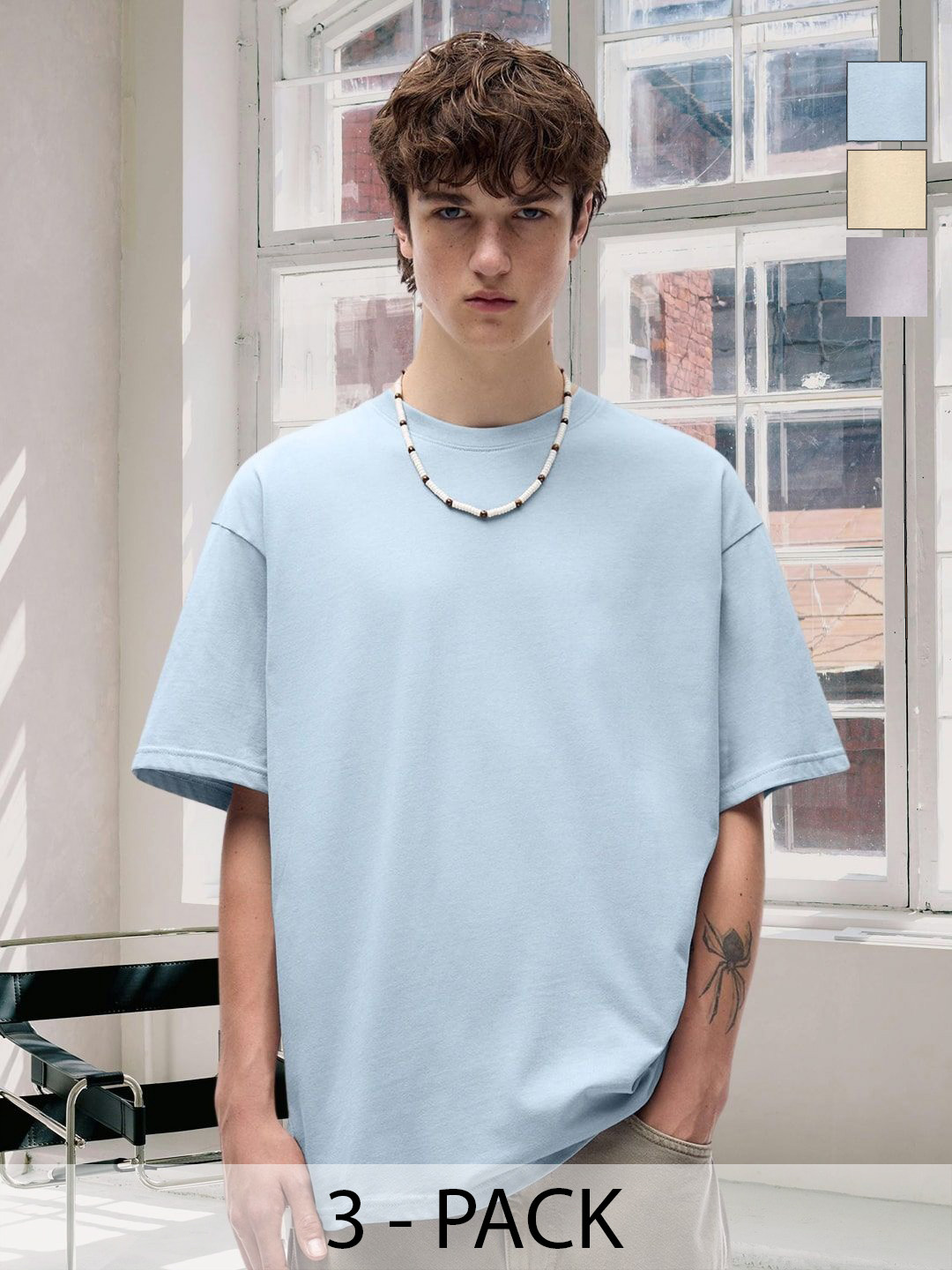 PRONK Men Oversized Drop-Shoulder T-shirt