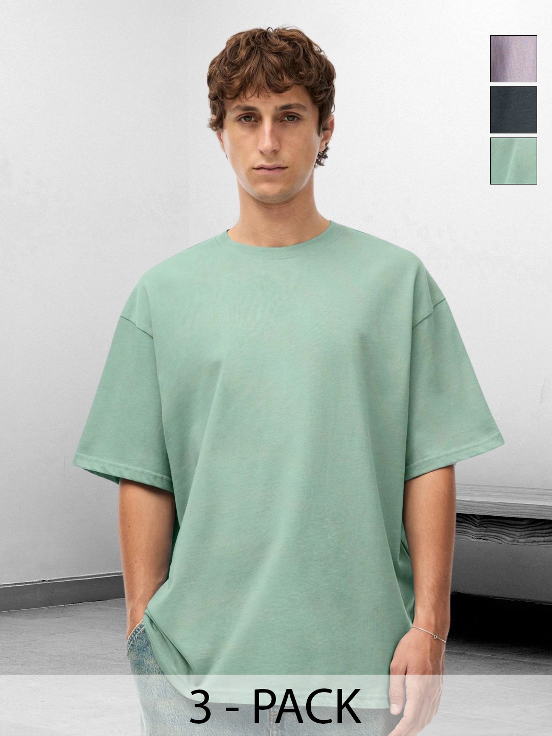 PRONK Men Oversized Drop-Shoulder T-shirt