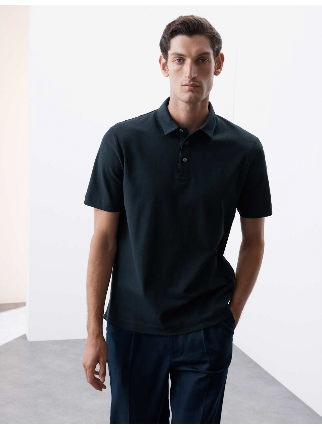 Marks & Spencer AUTOGRAPH Pure Supima Cotton Textured Polo Shirt