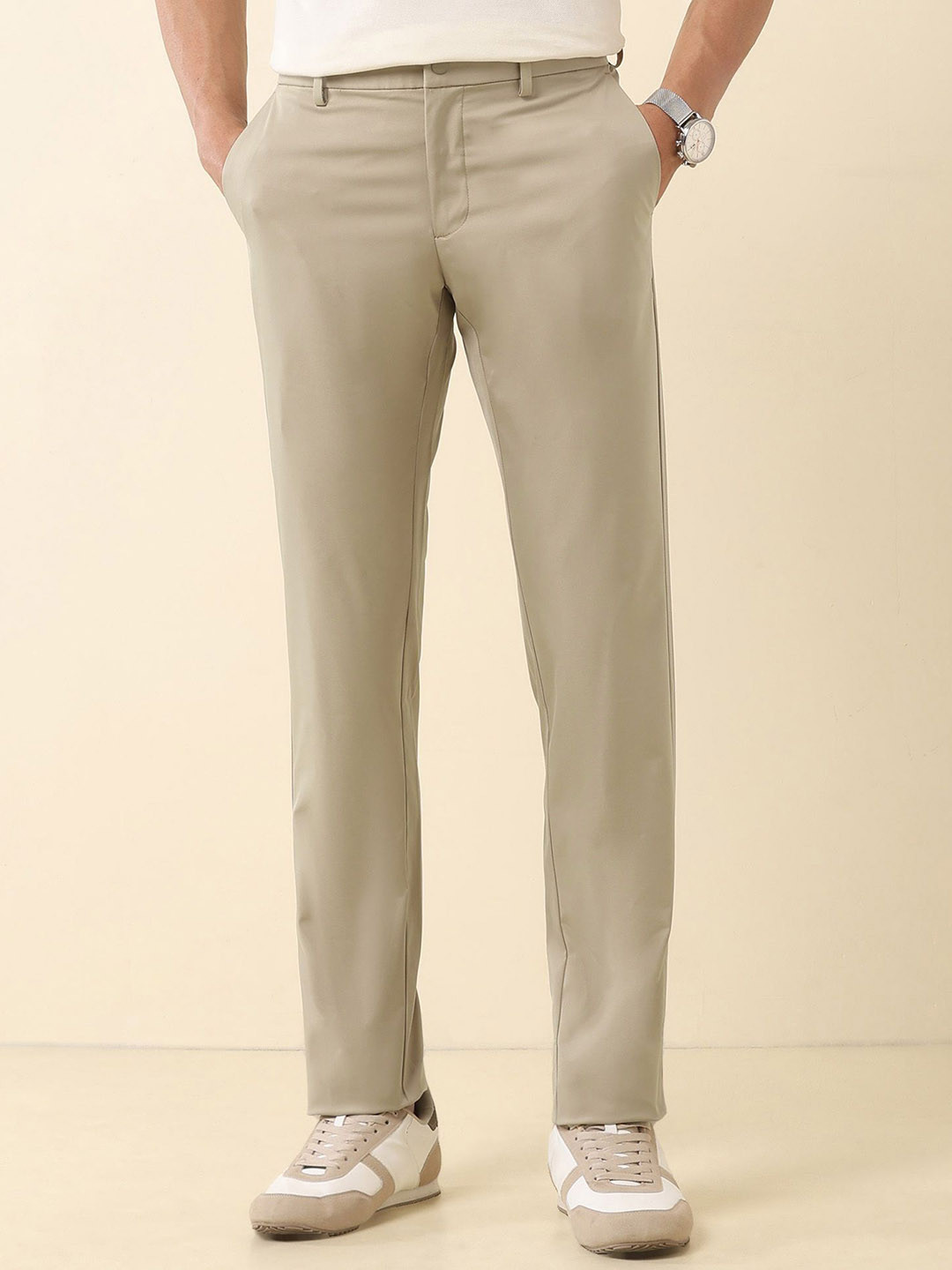 U.S. Polo Assn. Men Slim Fit Mid-Rise Trousers