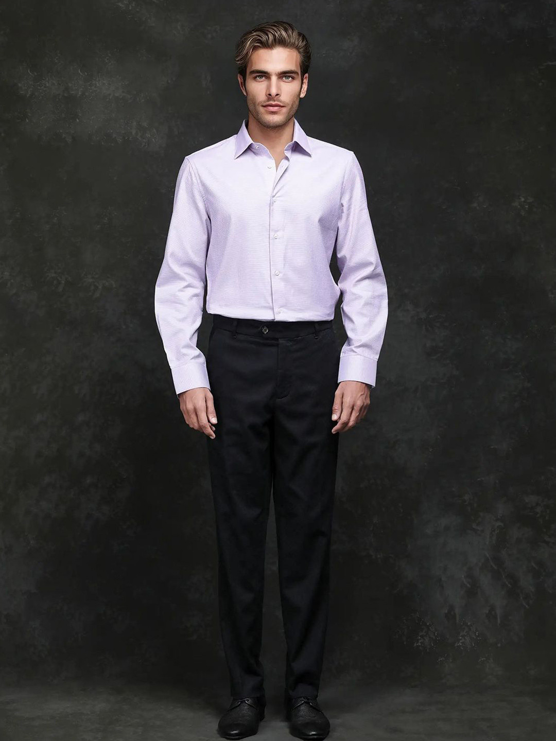 RARE RABBIT Men Black Relaxed Fit Trouser
