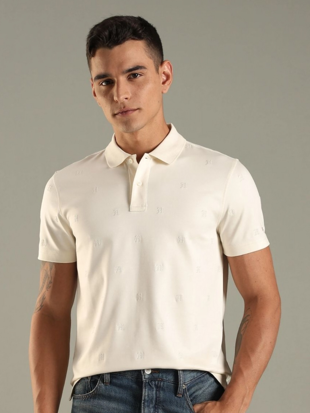 Tommy Hilfiger Brand Logo Printed Polo Collar T-shirt