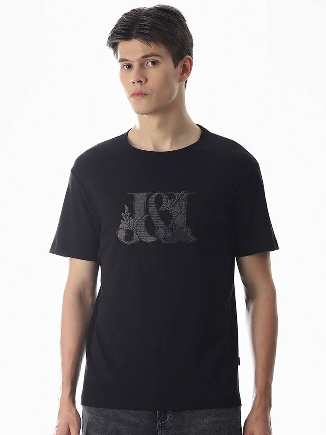 Jack & Jones Men Typography Printed Round Neck Pure Cotton T-shirt