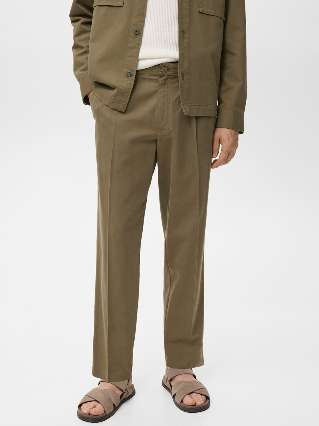 MANGO MAN Mid-Rise Twill Weave Chinos