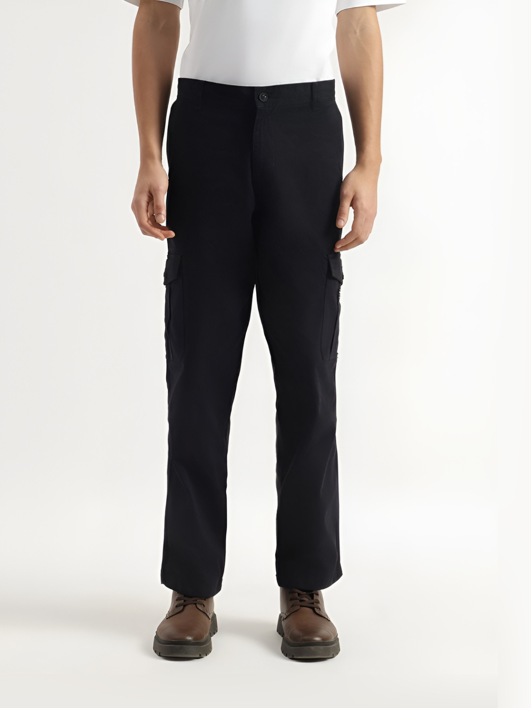 United Colors of Benetton Men Straight Fit Cargos Trousers