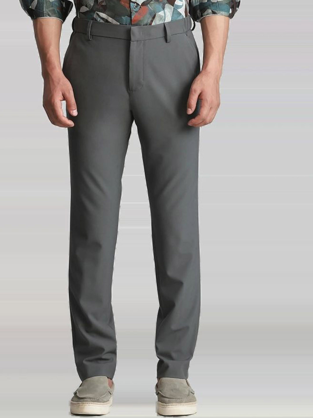 Mufti Men Slim Fit Mid-Rise Trousers