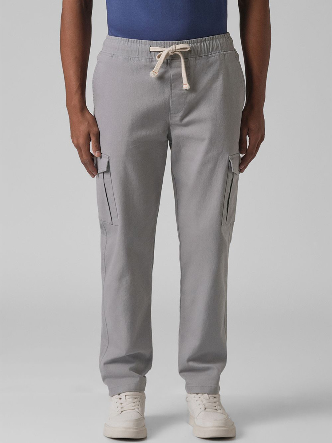 Banana Club Men Oslo Grey Regular Fit Cargo Trousers