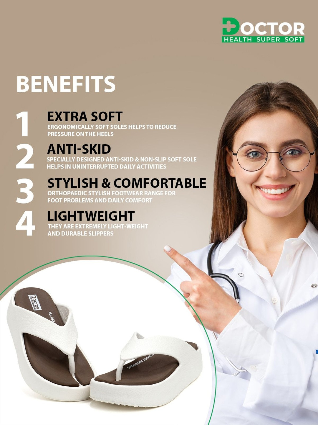 DOCTOR HEALTH SUPER SOFT Women Thong Flip-Flops - Image 7