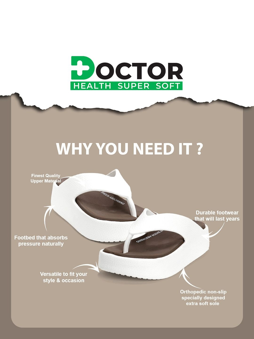 DOCTOR HEALTH SUPER SOFT Women Thong Flip-Flops - Image 3