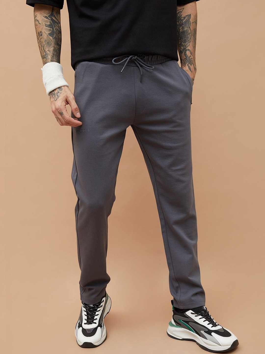 Kappa Men Cotton Mid-Rise Track Pants