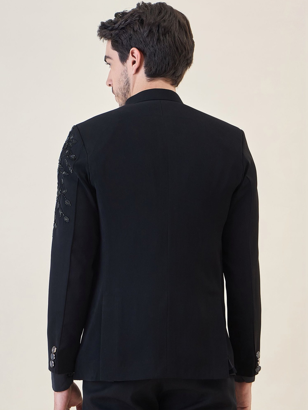 House of Pataudi Embellished Tailored-Fit Jodhpuri Bandhgala - Image 5