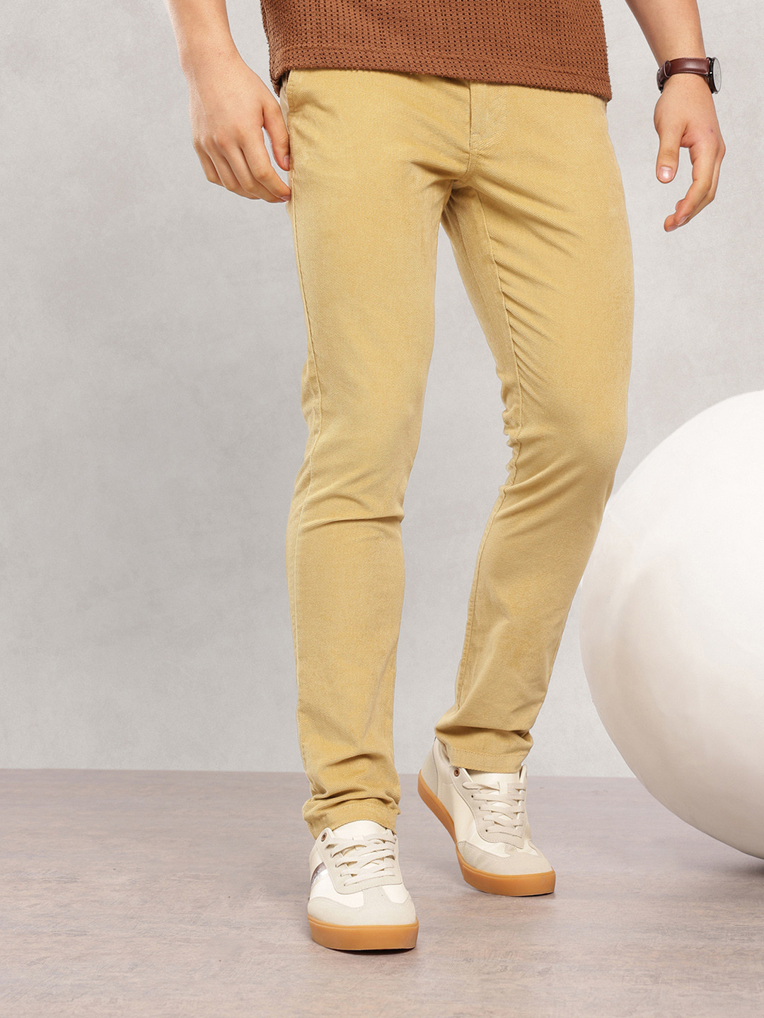 Nautica Men Slim Fit Corduroy Chinos Trousers