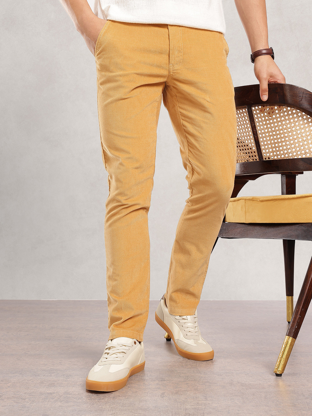 Nautica Men Slim Fit Corduroy Chinos Trousers