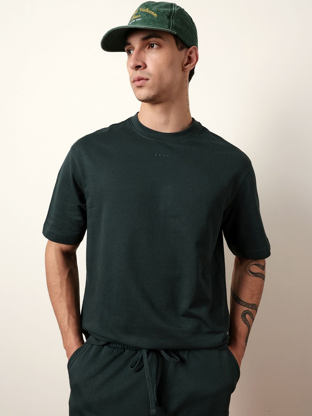 THE BEAR HOUSE Men Drop-Shoulder Sleeves T-shirt