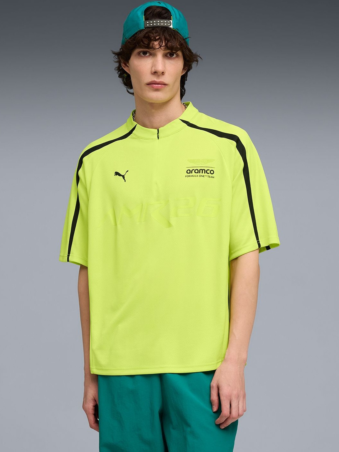 Aston Martin F1 Men's Half-Zip Relaxed Lifestyle Jersey
