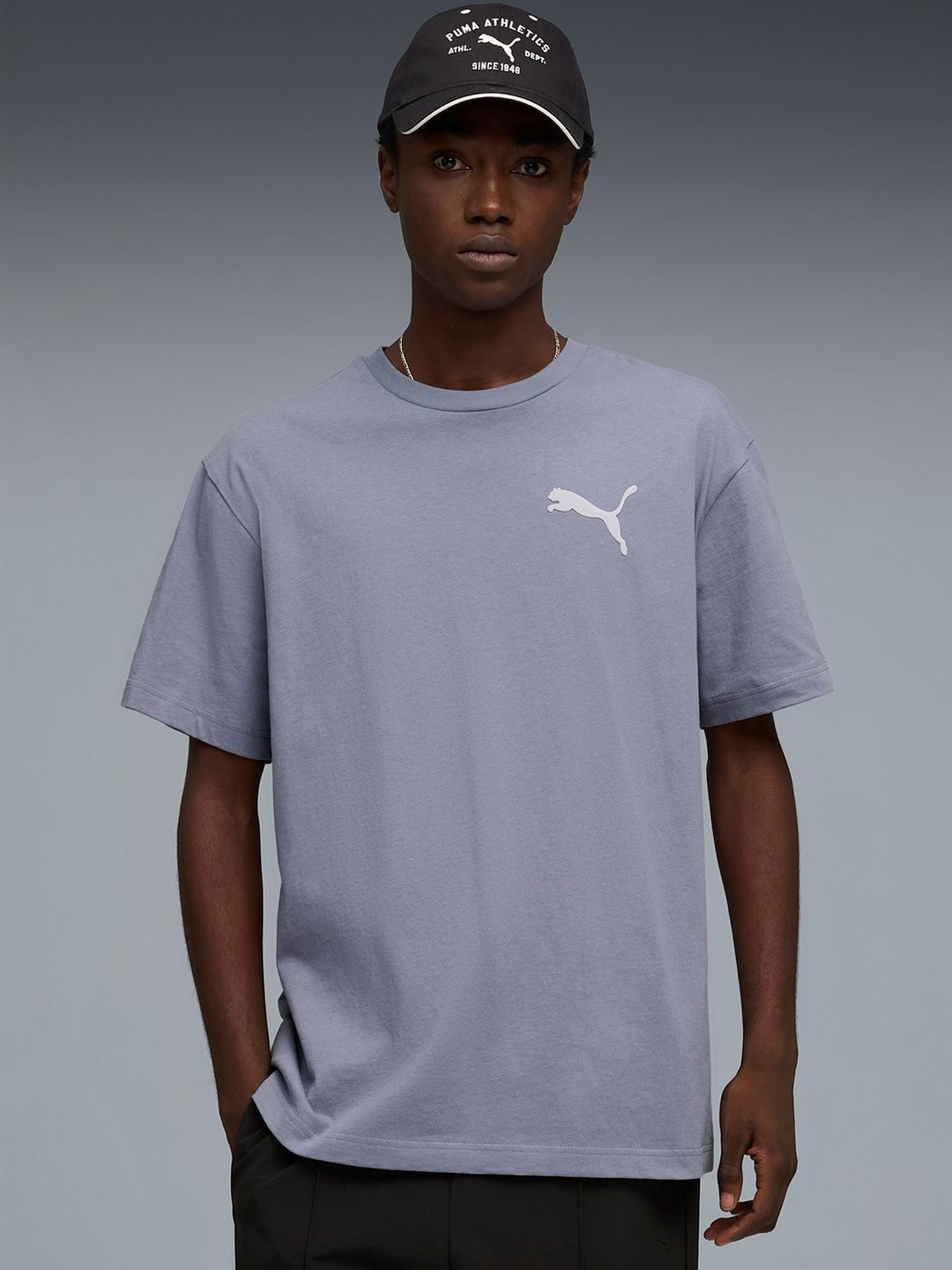 Puma Essentials Elevated Men's Cat Logo Relaxed Tee