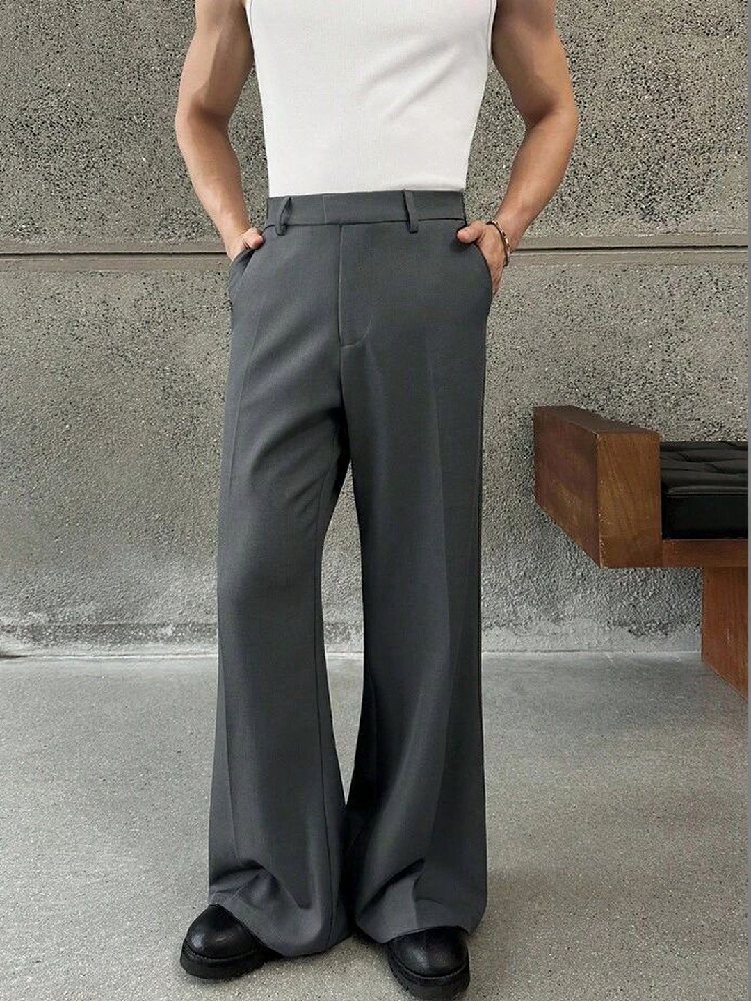 Off Duty India Grey Flowstate Bootcut Trousers