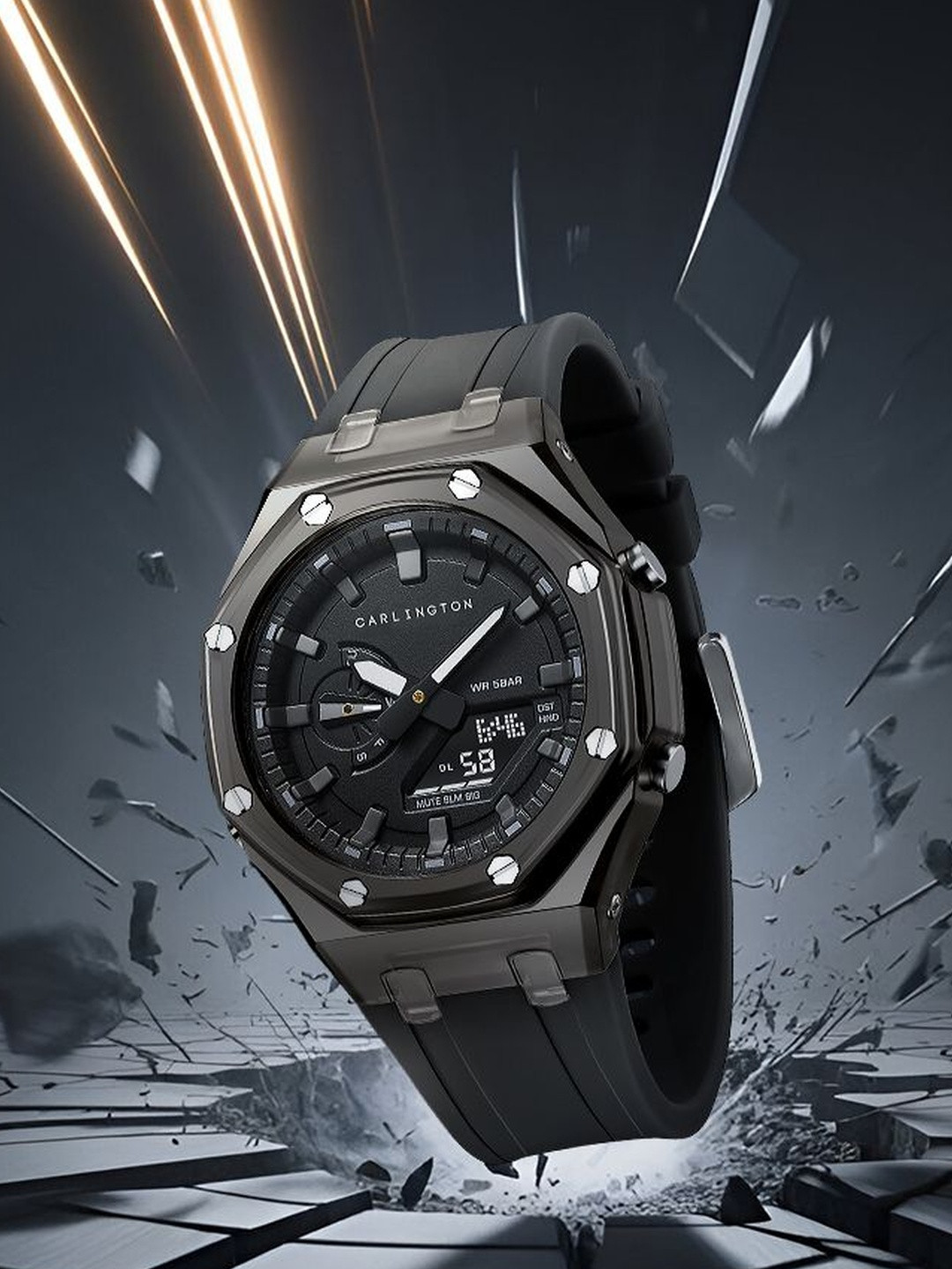 CARLINGTON Men Dial & Straps Analogue and Digital Multi Function - Image 7