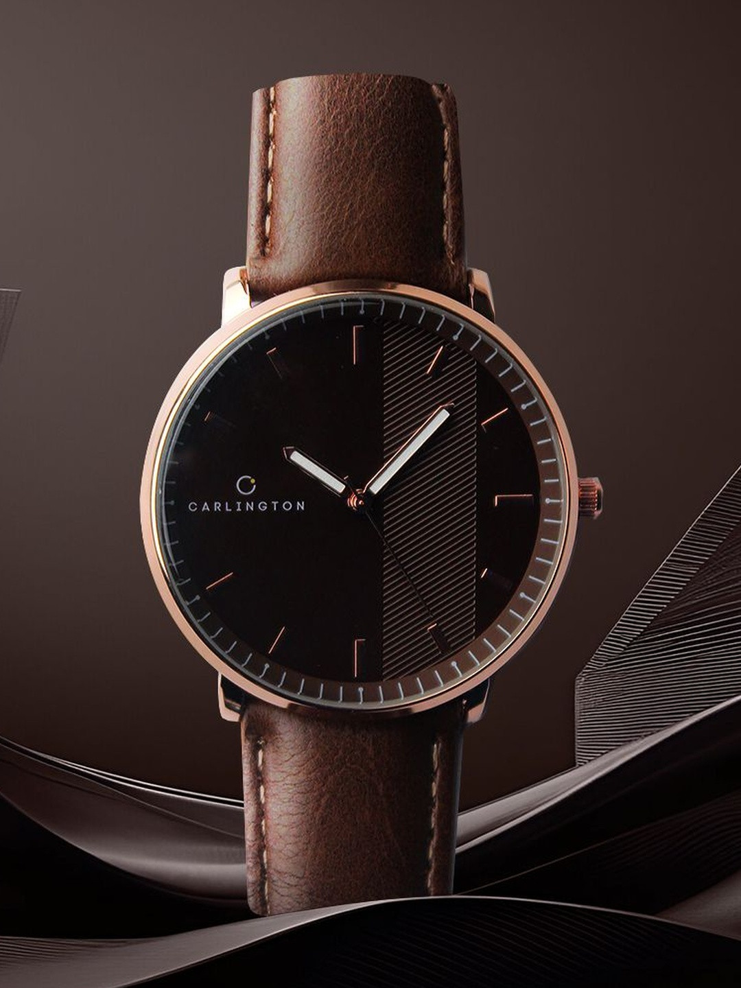CARLINGTON Men Dial & Leather Straps Analogue Multi Function Watch Aristocrat 1070 Brown