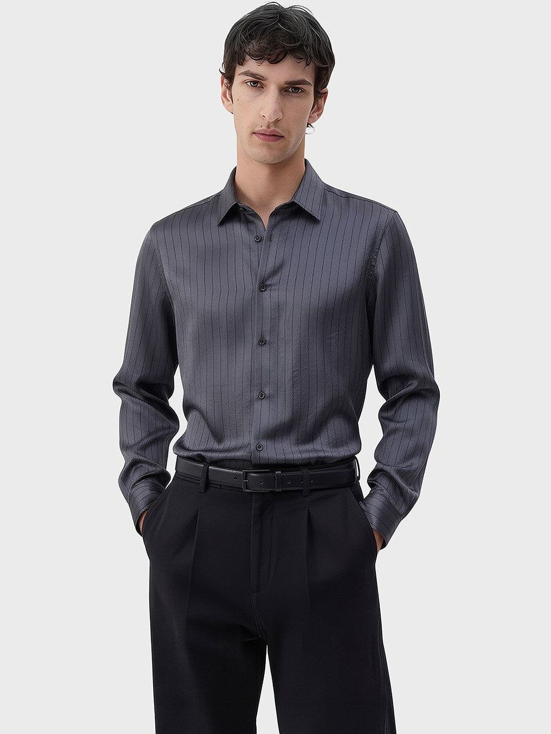 The Indian Garage Co Men Slim Fit Striped Casual Shirt