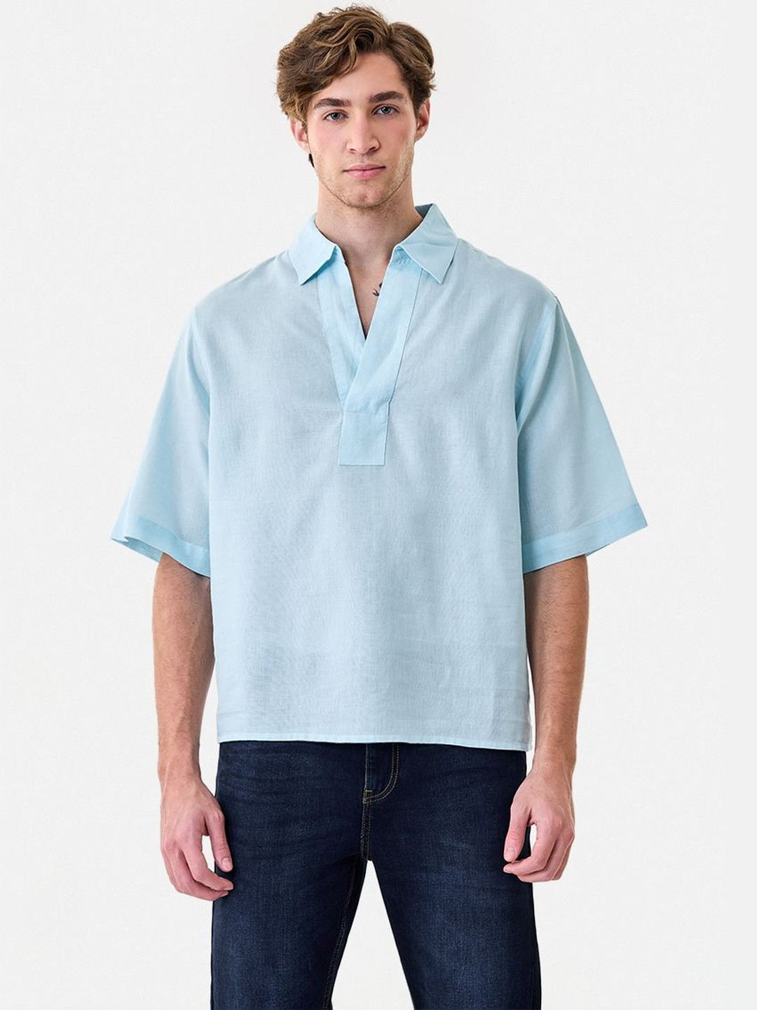 Snitch Cotton Linen Short Sleeves Shirt