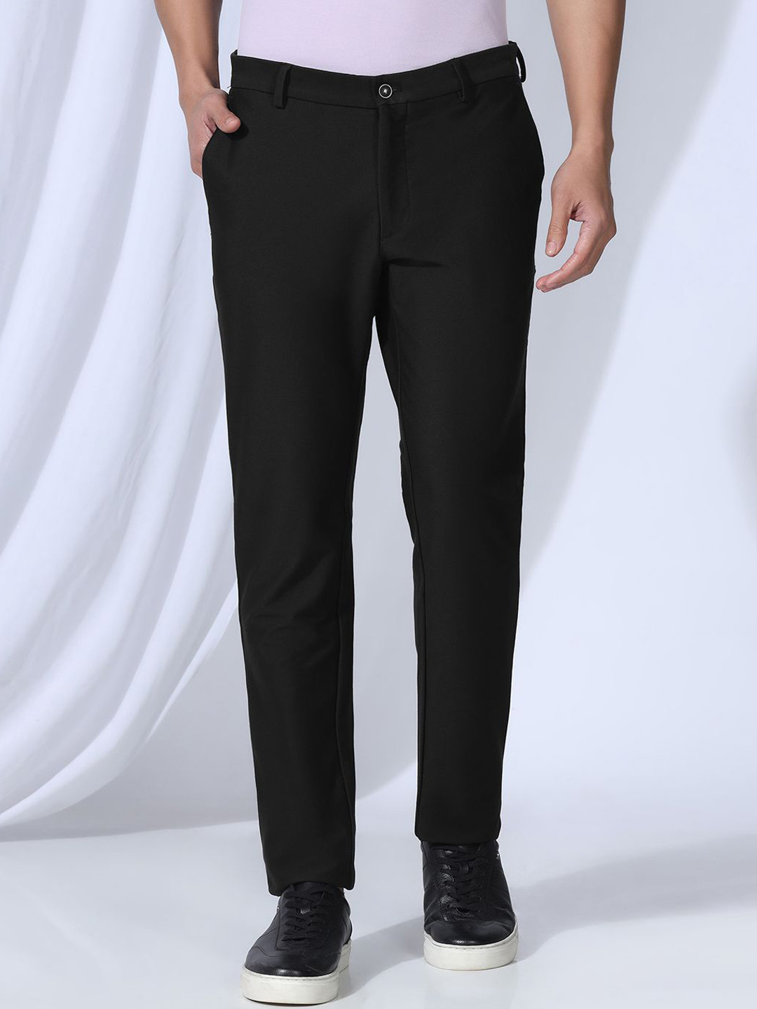 Blackberrys Men Slim Fit Low-Rise Chinos Trousers
