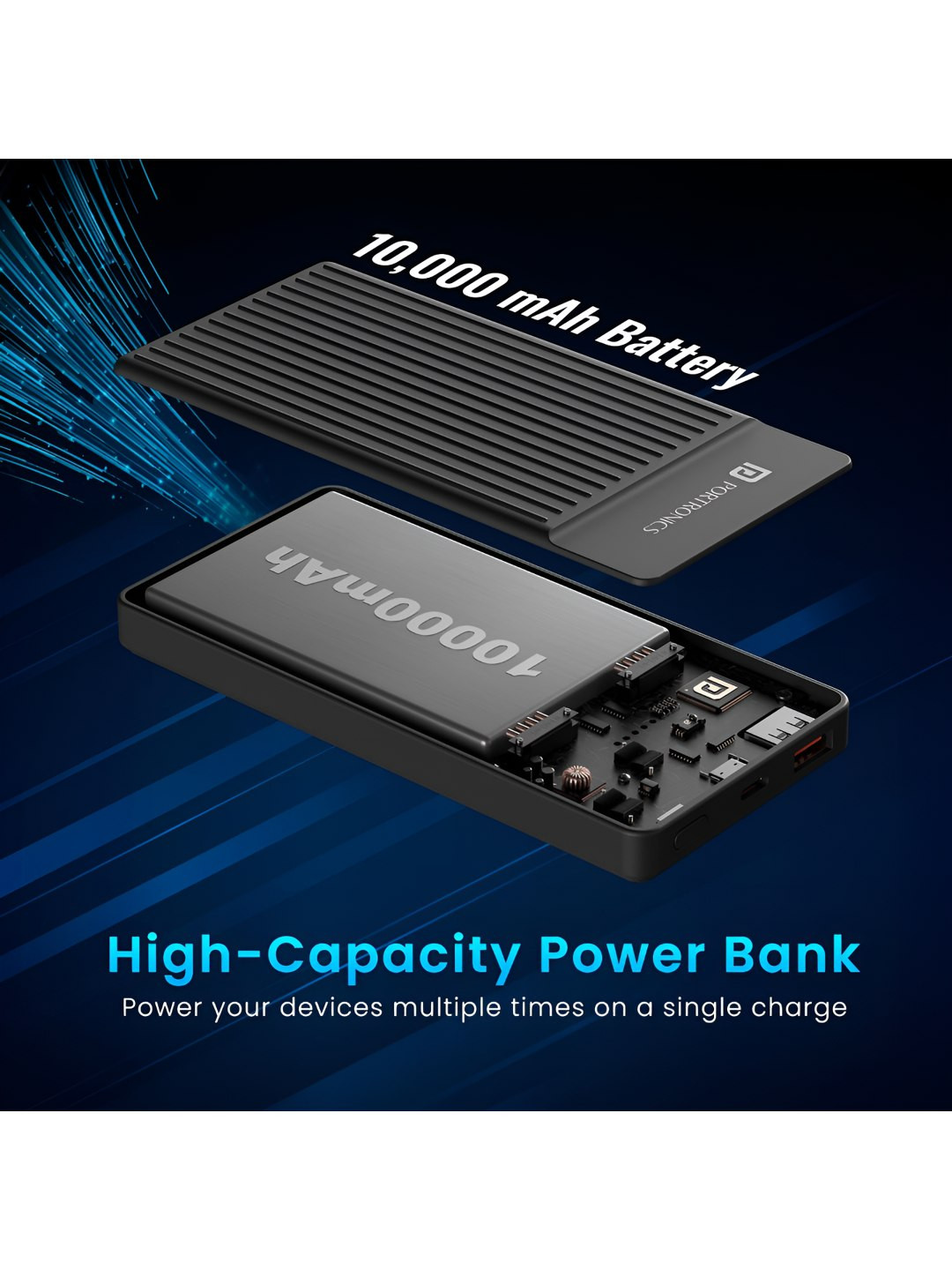 Portronics Luxcell B12 10000mAh 12W Power Bank - Image 4