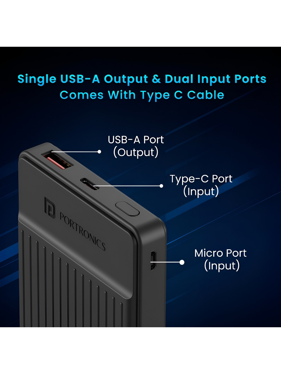 Portronics Luxcell B12 10000mAh 12W Power Bank - Image 3