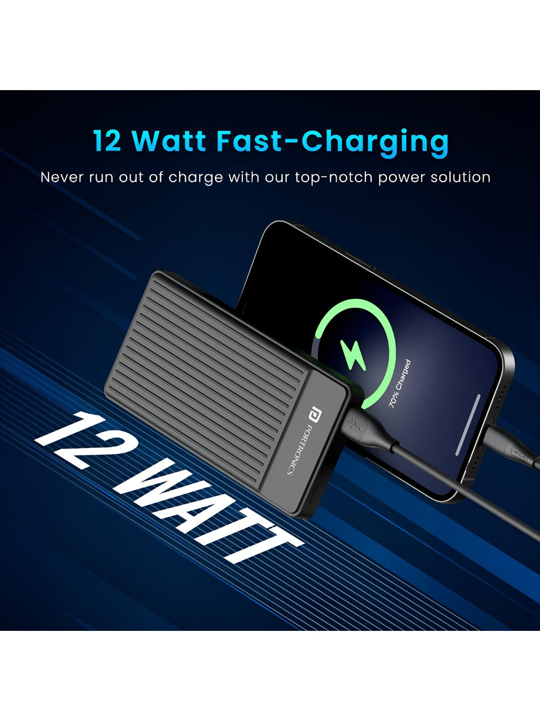 Portronics Luxcell B12 10000mAh 12W Power Bank - Image 2