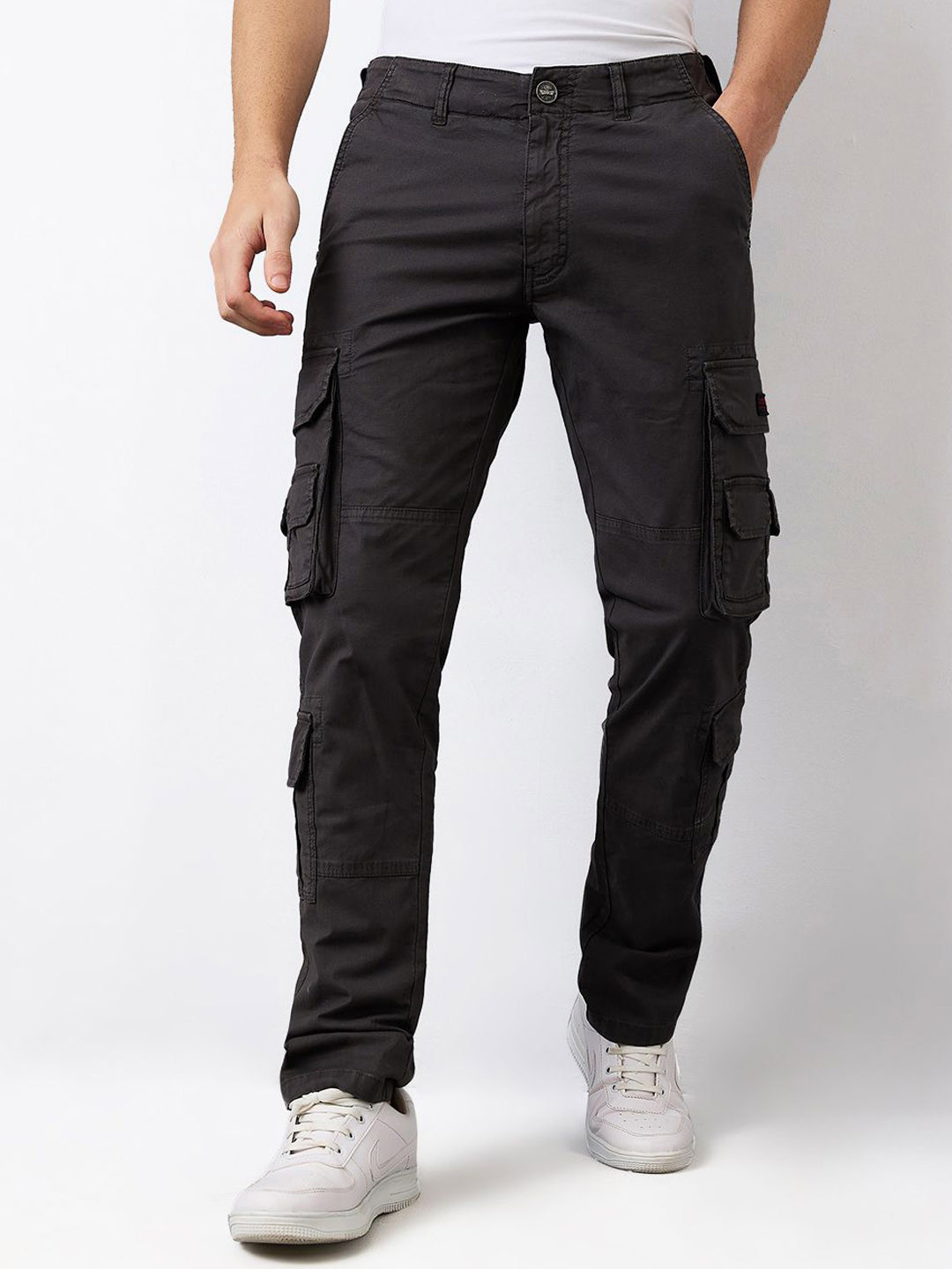SPYKAR Men Straight Fit Mid Rise Cargos