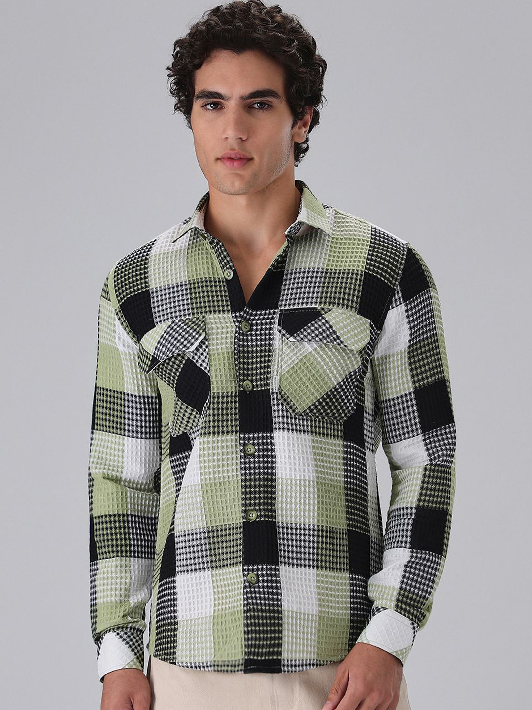 Banana Club Men Classic Slim Fit Tartan Checks Opaque Checked Casual Shirt