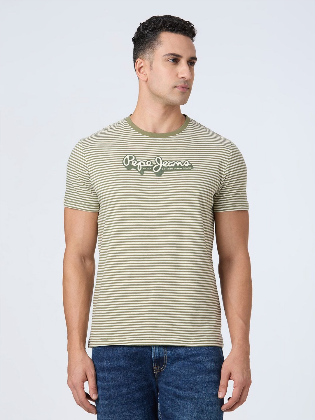 Pepe Jeans Striped Pure Cotton Slim Fit T-shirt