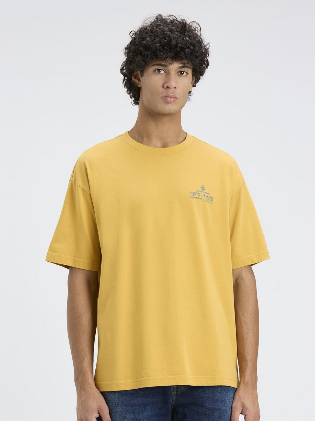 Pepe Jeans Typography Printed Drop Shoulder Sleeves Pure Cotton Oversized T-shirt