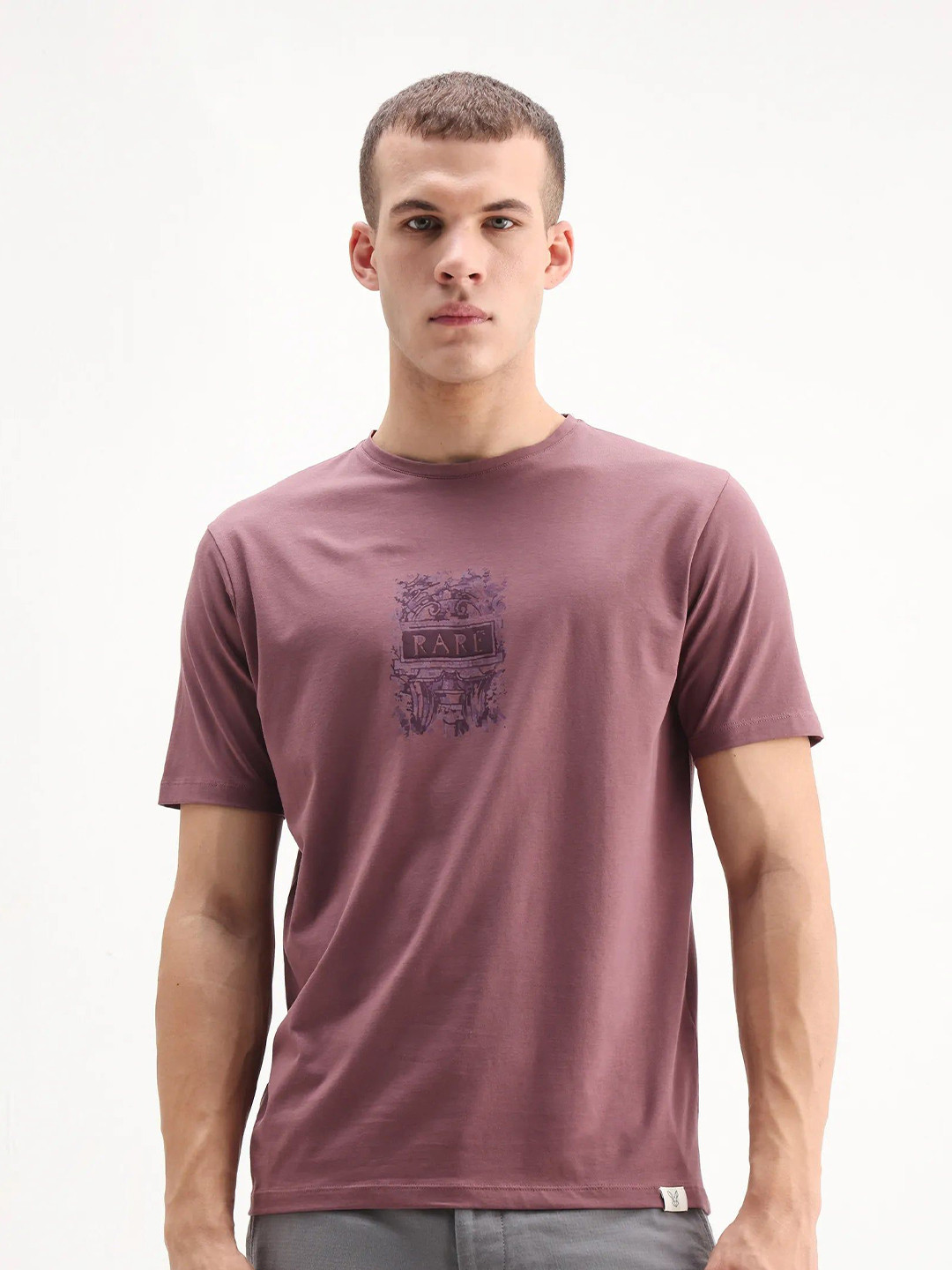 RARE RABBIT Men Graphic Printed Round Neck T-shirt